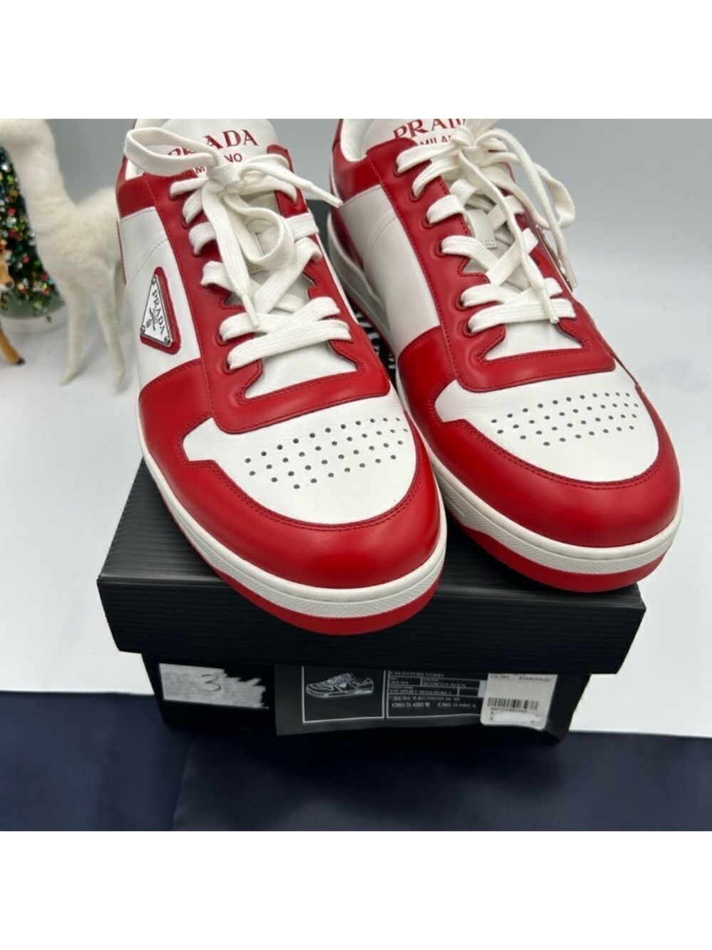 Men’s Prada downtown leather logo sneakers size 12.5. Made in Italy. - Picture 7 of 9